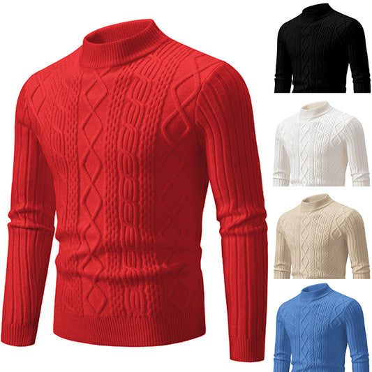 Men's Sweater Twisted Round Neck Pullover Leisure Sweater