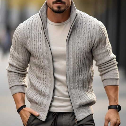 Men's Thickened Casual Stand Collar Thick Sweater