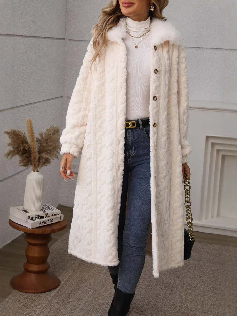 Fashion Three-dimensional Pattern Plush Warm Coat