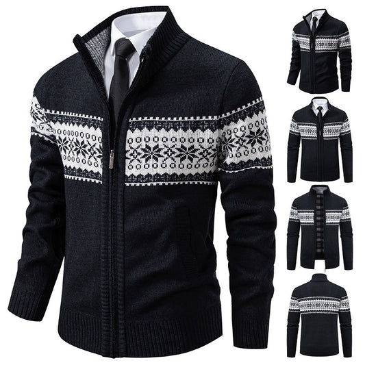 European Size Autumn And Winter Knitting Cardigan Top Coat For Men