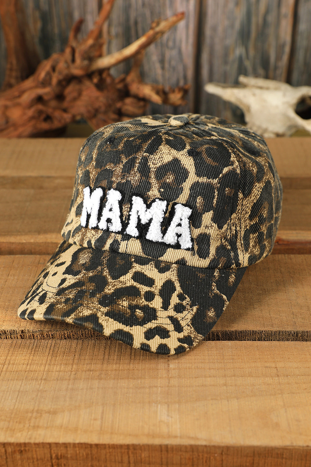 Leopard MAMA Embroidered Leopard Baseball Cap