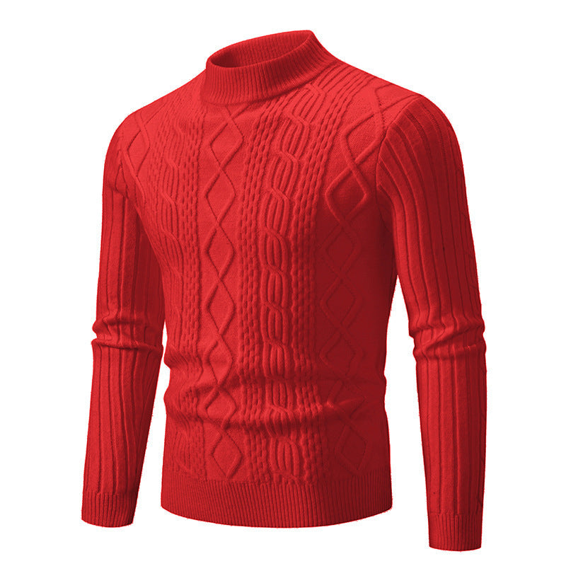 Men's Sweater Twisted Round Neck Pullover Leisure Sweater